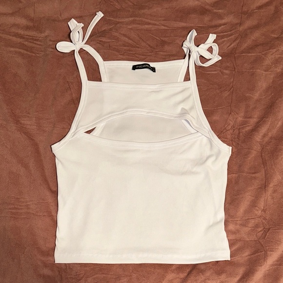 Men's White Tank Top Tie Straps - Picture 1 of 1